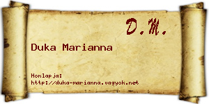 Duka Marianna névjegykártya